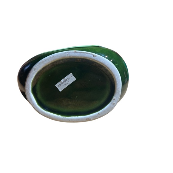 Vintage Green Ceramic Koi Fish Glug Jug Vase -Mid Century Modern gurgle pot - Picture 5 of 7